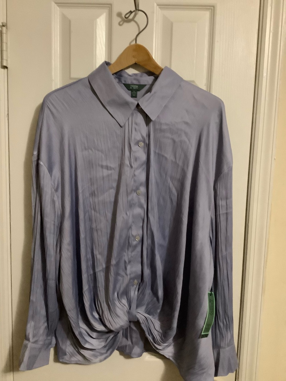 Terra & Sky Women's Plus Twist Front Blouse, Size 2X